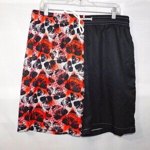 ROMWE Swim Trunks Red Black White SKULLS -  Mens 2XL  New without Tag UNWORN